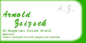 arnold zsizsek business card